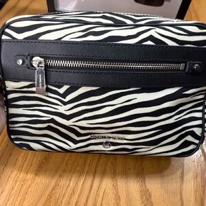 Michael Kors Zebra Print Crossbody / Clutch Bag – Black & White
